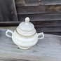 Rosenthal Classic White Germany Embossed Sugar Bowl with Lid Gold Trim