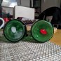RARE Merry Maids Green Glass Salt &Pepper Shakers Vintage