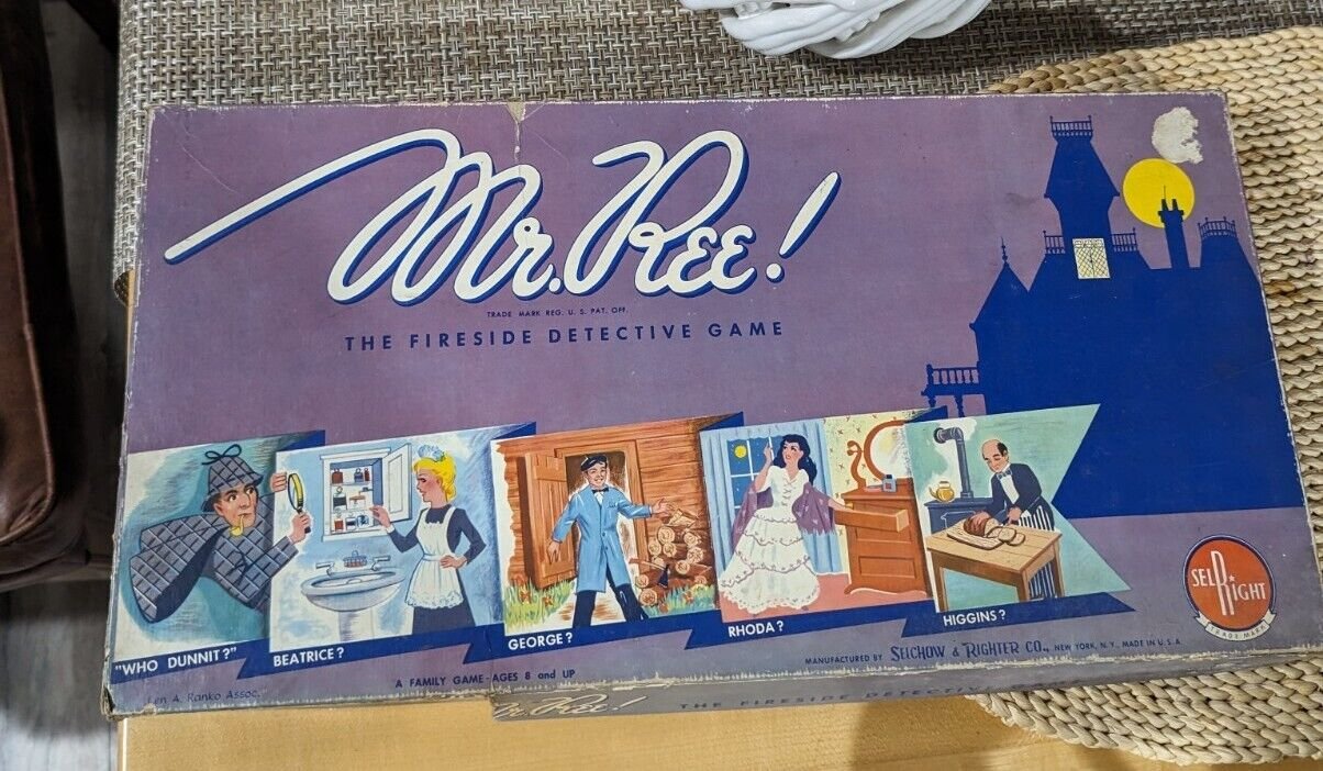 MR. REE - THE FIRESIDE DETECTIVE Game- Selchow & Righter Co. 1957