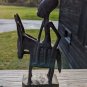 Vintage Hand Carved Wood Sculpture Of Man on Mule/Donkey Signed SPIERRE 9"