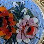 Italian Round Micro Tile Mosaic Duel Floral Brooch 1.5"
