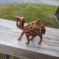 Vintage Hand Carved Wooden Jali Style Camel Figurine Decoration