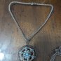 Vintage Silver tone Necklace with Turquoise  Stones Pendant