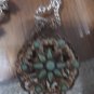 Vintage Silver tone Necklace with Turquoise  Stones Pendant
