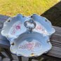VINTAGE GDR REICHENBACH GERMANY 3- DIVIDED HANDLED DISH FLORAL