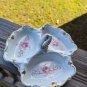 VINTAGE GDR REICHENBACH GERMANY 3- DIVIDED HANDLED DISH FLORAL
