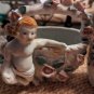 Two VTG Porcelain White Gold Planters Baskets Cherubs Applied Pink Rose 6" Each