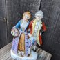 VINTAGE OCCUPIED JAPAN PORCELAIN BISQUE VICTORIAN COUPLE FIGURINES 1946-1952