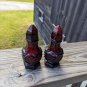 Vintage Avon Salt And Pepper Shakers Ruby Red Cape Cod 1876 Collection