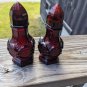 Vintage Avon Salt And Pepper Shakers Ruby Red Cape Cod 1876 Collection