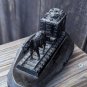 Unique Coal Mine Horse On Rail Black Stone Figurine