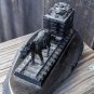 Unique Coal Mine Horse On Rail Black Stone Figurine