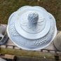 Vintage Indiana White Milk Glass Grape Harvest Pedestal Covered Candy Dish & Lid