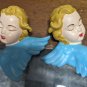 2 Vintage 50s Angel Cherub Heads Ceramic Figurines 3â Tall Hand Painted
