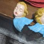 2 Vintage 50s Angel Cherub Heads Ceramic Figurines 3â Tall Hand Painted