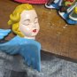 2 Vintage 50s Angel Cherub Heads Ceramic Figurines 3â Tall Hand Painted