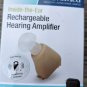2 New Sealed NuvoMed Inside the Ear Rechargeable Hearing Amplifiers w Case