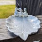 White Porcelain 3 Duck Sitting On Leaf Plate Edges