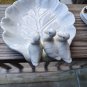 White Porcelain 3 Duck Sitting On Leaf Plate Edges