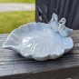 White Porcelain 3 Duck Sitting On Leaf Plate Edges