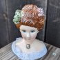 Vntg Schmid Porcelain Lady Wearing Cameo Necklace Head Bust Figurine Sari Lanka