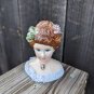 Vntg Schmid Porcelain Lady Wearing Cameo Necklace Head Bust Figurine Sari Lanka