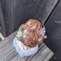 Vntg Schmid Porcelain Lady Wearing Cameo Necklace Head Bust Figurine Sari Lanka