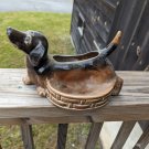 Vintage MCM 50s 10 Inch Dachshund Ceramic Planter Trinket Dish Weiner Dog