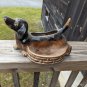 Vintage MCM 50s 10 Inch Dachshund Ceramic Planter Trinket Dish Weiner Dog