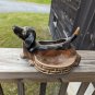 Vintage MCM 50s 10 Inch Dachshund Ceramic Planter Trinket Dish Weiner Dog