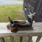 Vintage MCM 50s 10 Inch Dachshund Ceramic Planter Trinket Dish Weiner Dog