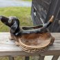 Vintage MCM 50s 10 Inch Dachshund Ceramic Planter Trinket Dish Weiner Dog