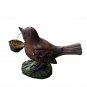 Vintage Katherine's Collection Adorable Brown Sparrow With Metal Woven Basket