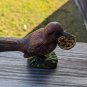 Vintage Katherine's Collection Adorable Brown Sparrow With Metal Woven Basket