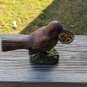 Vintage Katherine's Collection Adorable Brown Sparrow With Metal Woven Basket