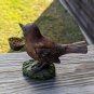 Vintage Katherine's Collection Adorable Brown Sparrow With Metal Woven Basket
