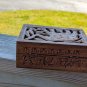 VTG Hand Carved India SHEESHAM WOOD Trinket JEWELRY Hinged Box Elephan Inlay 8x5