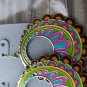 Paterned Turquoise Colorful Enamel Hoop Earrings Nickel Free New With Tags