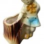 Shawnee Girl Planter Tree Stump Girl in Blue Cap and Shorts Vintage USA #533