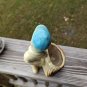 Shawnee Girl Planter Tree Stump Girl in Blue Cap and Shorts Vintage USA #533