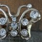 Vintage Silver Tone Butterfly Brooch Pin With Large Studded Rhinestones