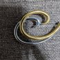Vintage MONET Gold & Silver Tone Swirl Brooch Pin