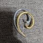 Vintage MONET Gold & Silver Tone Swirl Brooch Pin
