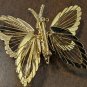Vintage 1.75" MONET Signed Gold-Tone Metal Butterfly Pin/Brooch