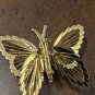 Vintage 1.75" MONET Signed Gold-Tone Metal Butterfly Pin/Brooch