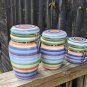 Kitchen Multicolor Canisters Set Of Three Different Sizes