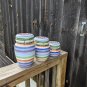 Kitchen Multicolor Canisters Set Of Three Different Sizes