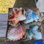 Four Vintage Shofu China Leaves Made In Ocupide Japan In Box Winter/Fall