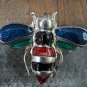 Vintage Multicolor Brooch Pin Jewelry  Enamel Bee Bug Fly