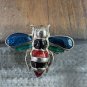 Vintage Multicolor Brooch Pin Jewelry  Enamel Bee Bug Fly